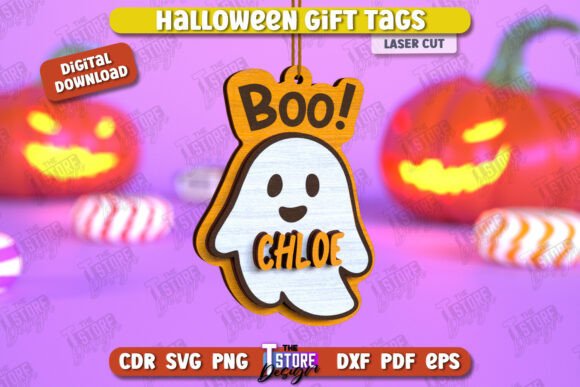 Paquete de etiquetas de regalo de Halloween - Imagen 2