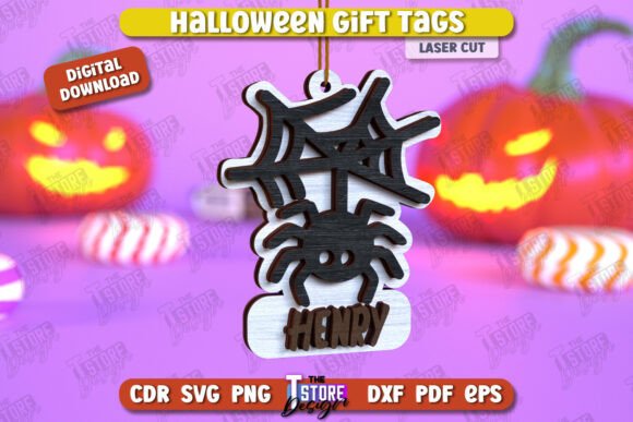 Paquete de etiquetas de regalo de Halloween - Imagen 3