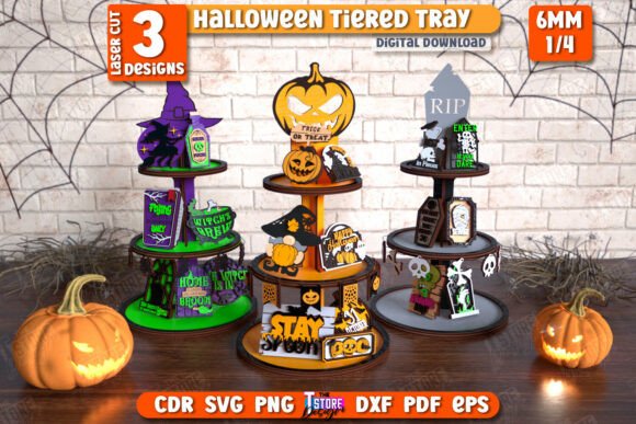 Paquete de bandejas escalonadas de Halloween
