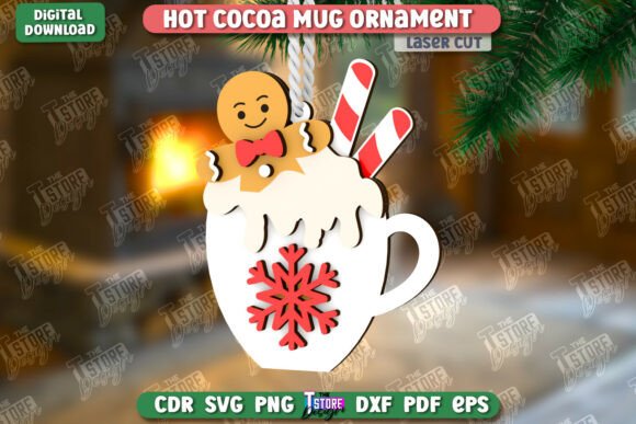 Adorno de taza de chocolate caliente - Imagen 3