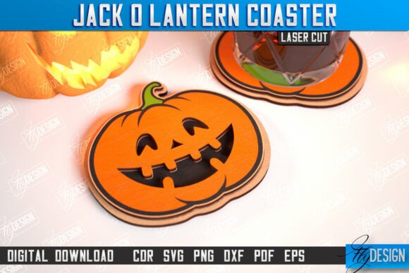 Paquete de posavasos de Jack O'Lantern - Imagen 3
