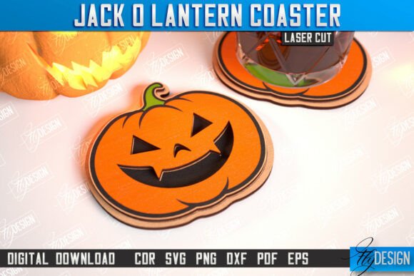 Paquete de posavasos de Jack O'Lantern - Imagen 4