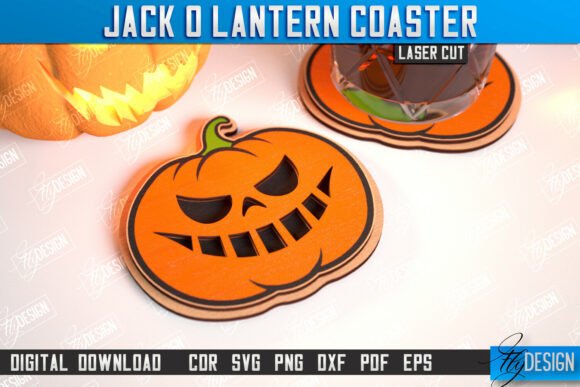 Paquete de posavasos de Jack O'Lantern - Imagen 6