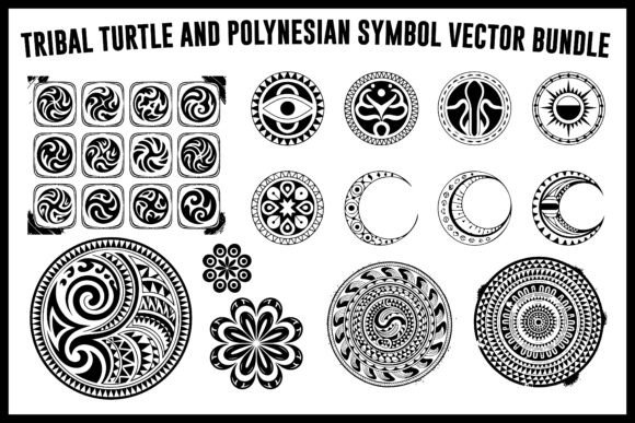 Tatuaje tribal de tortuga y símbolo polinesio - Imagen 2