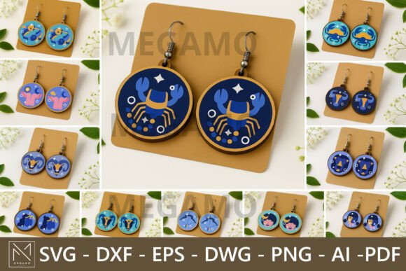 Paquete de pendientes del zodiaco