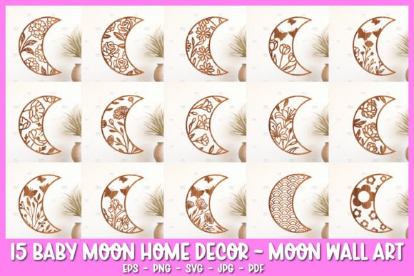 15 de arte de pared de luna