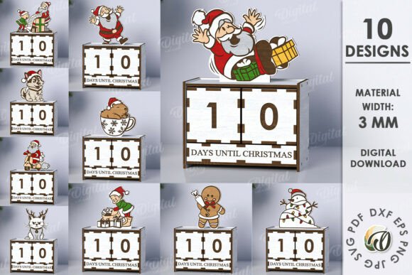 Paquete de cuentas regresivas navideñas