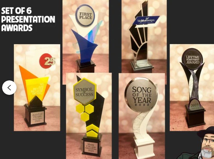 Juego de 6 premios trofeos de presentación