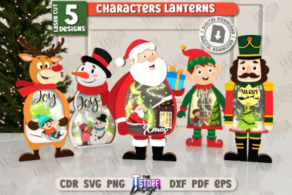 Linternas de personajes navideños