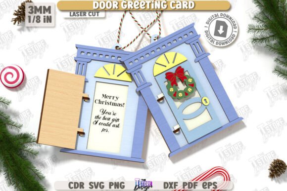 Juego de adornos navideños para puerta - Imagen 2