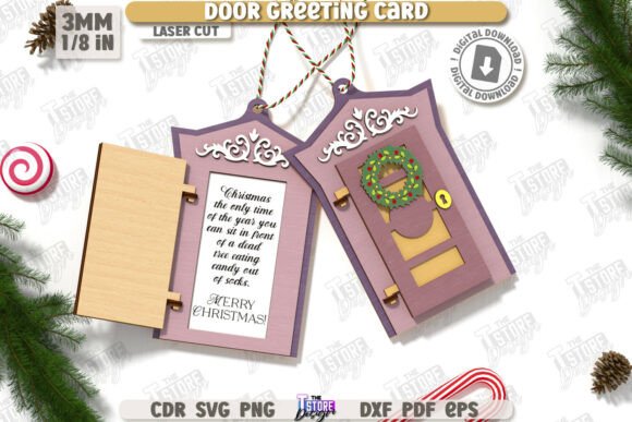 Juego de adornos navideños para puerta - Imagen 3