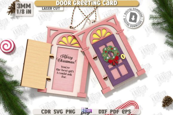 Juego de adornos navideños para puerta - Imagen 4
