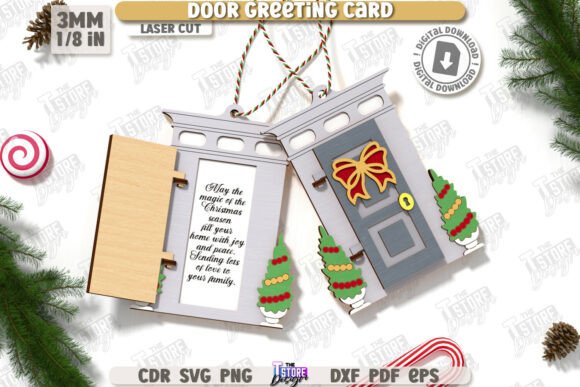 Juego de adornos navideños para puerta - Imagen 5