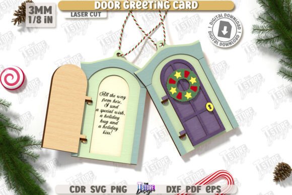 Juego de adornos navideños para puerta - Imagen 6