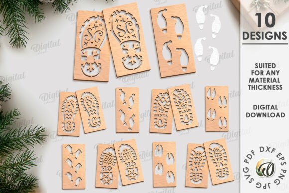 Paquete de huellas navideñas