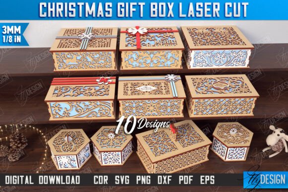 Paquete de cajas de regalo navideñas