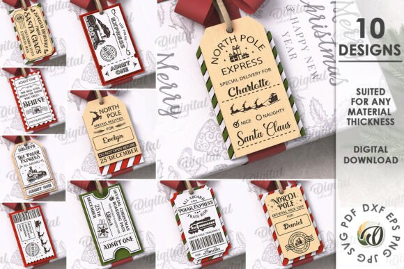 Paquete de etiquetas de regalo de Navidad