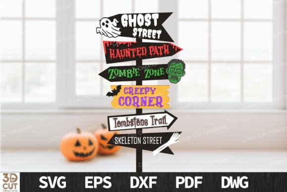 Paquete de letreros callejeros de Halloween - Imagen 4