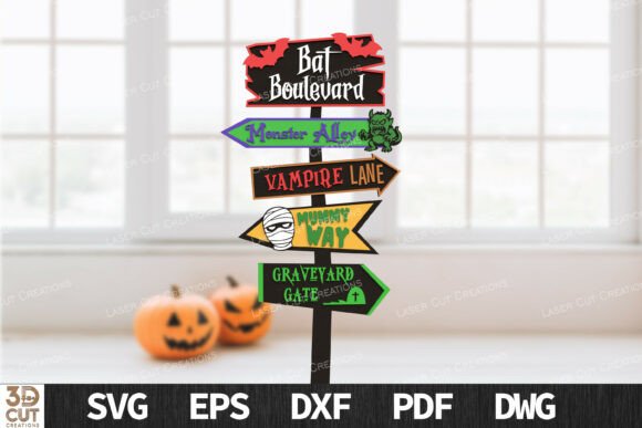 Paquete de letreros callejeros de Halloween - Imagen 6