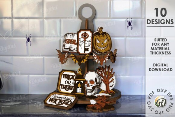 Paquete de decoraciones de bandejas escalonadas para Halloween
