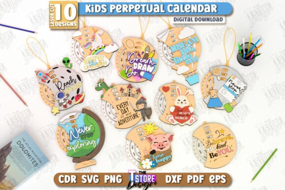 Paquete de calendario perpetuo para niños