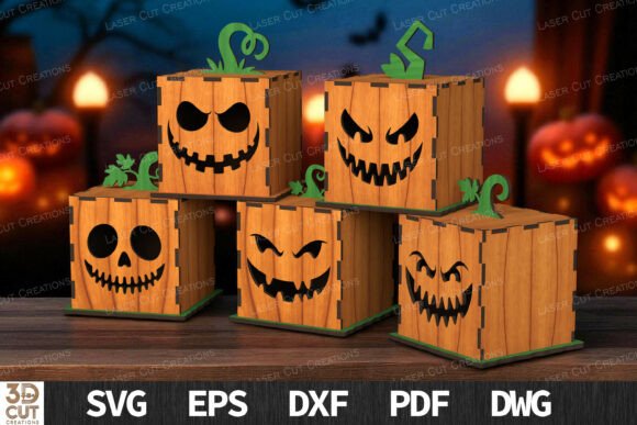 Paquete de portavelas con forma de cara de calabaza - Imagen 2