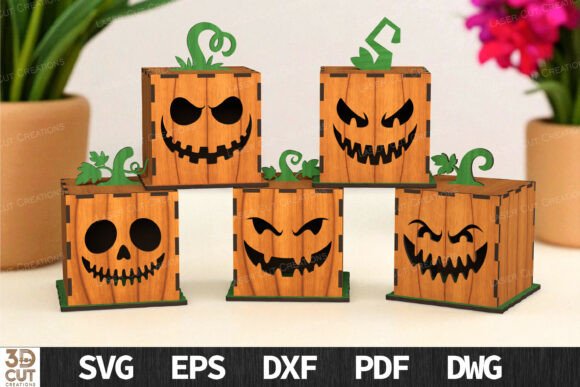 Paquete de portavelas con forma de cara de calabaza - Imagen 3