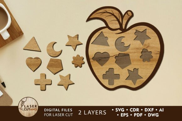 Juguete clasificador de formas de manzana