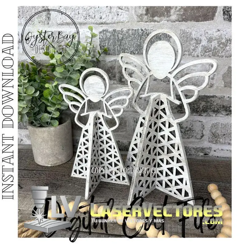 Decoración navideña rústica Angel en estantería - Imagen 2