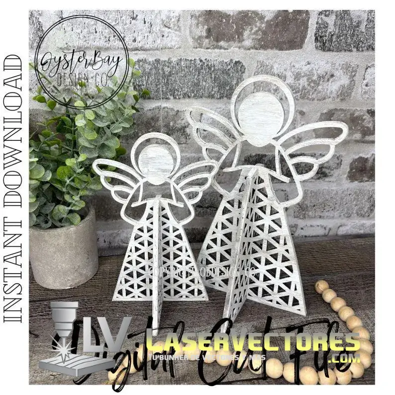 Decoración navideña rústica Angel en estantería - Imagen 3