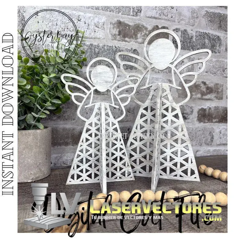 Decoración navideña rústica Angel en estantería - Imagen 5