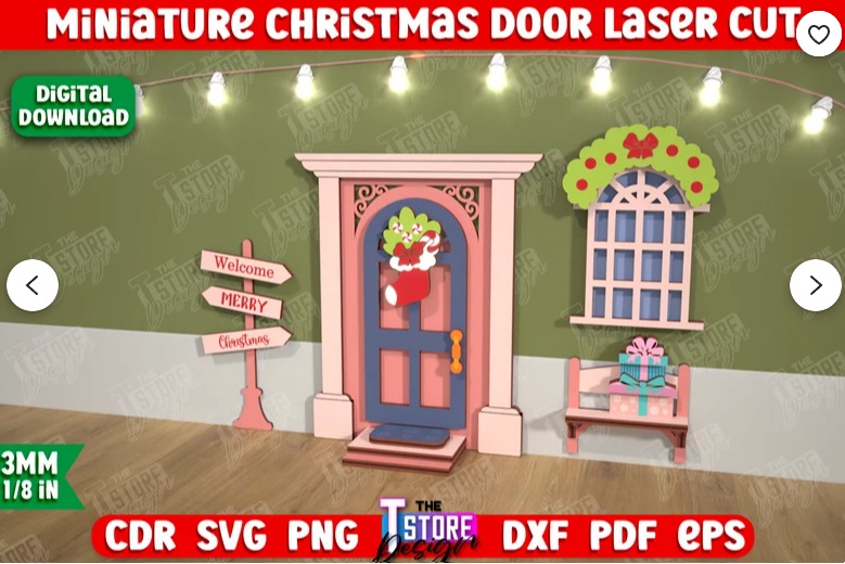 Paquete de puertas navideñas en miniatura - Imagen 2