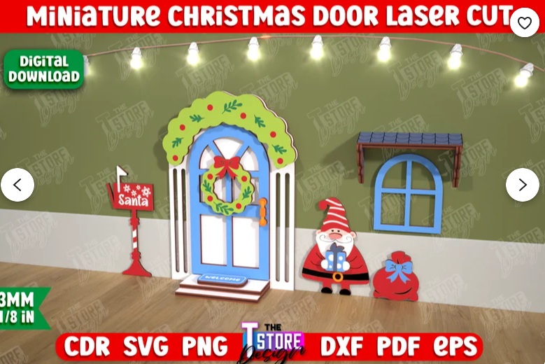 Paquete de puertas navideñas en miniatura - Imagen 3