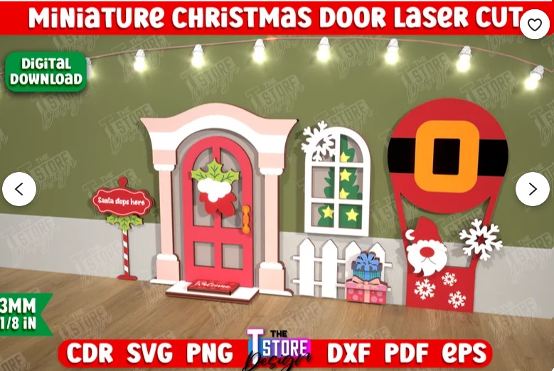 Paquete de puertas navideñas en miniatura - Imagen 4