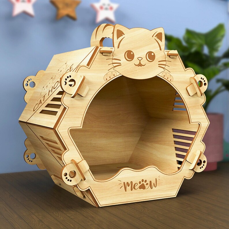 Casa hexagonal para gatos - Imagen 4