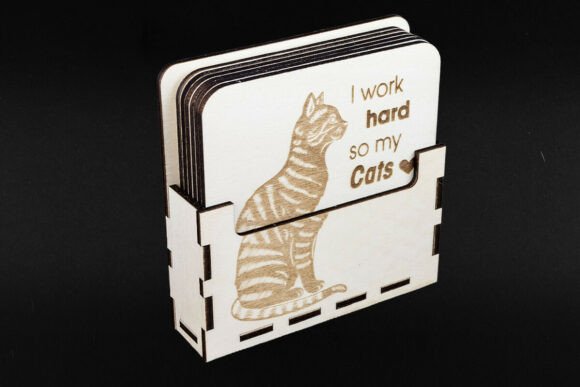 Juego de posavasos de gato - Imagen 3