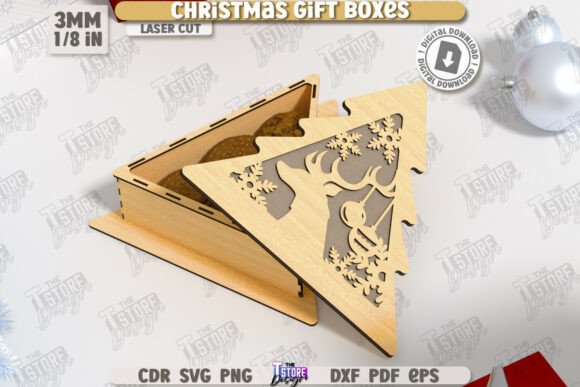 Paquete de cajas de regalo navideñas - Imagen 4