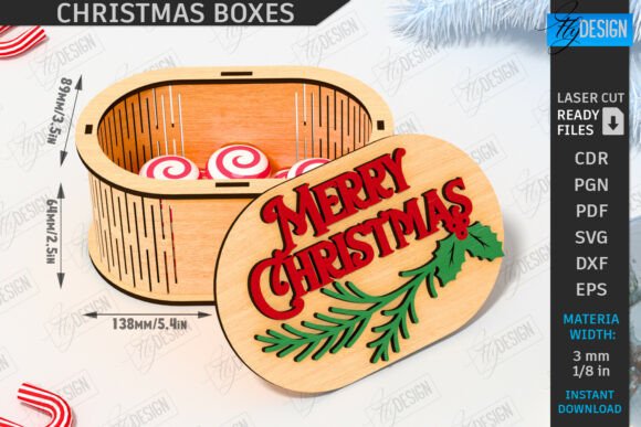 Paquete de cajas de regalo navideñas - Imagen 6