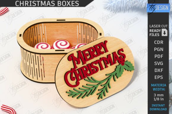 Paquete de cajas de regalo navideñas - Imagen 7