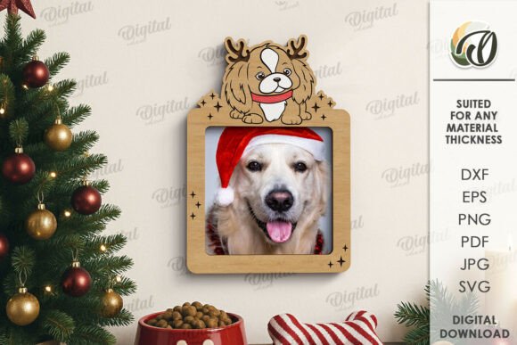 Paquete de marcos de fotos navideños para mascotas - Imagen 9