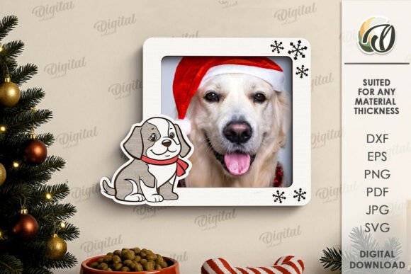 Paquete de marcos de fotos navideños para mascotas - Imagen 11