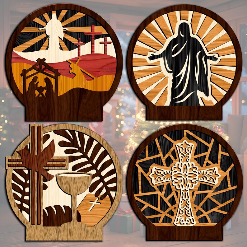 Decoración cristiana en capas para puesto - Imagen 2