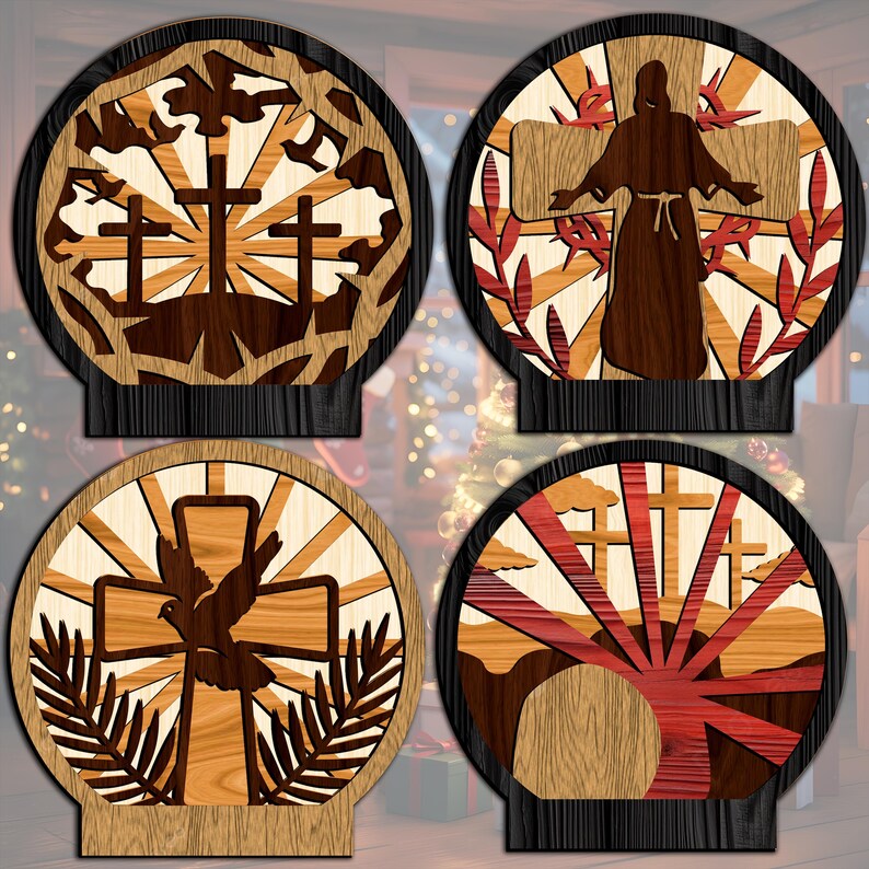 Decoración cristiana en capas para puesto - Imagen 3