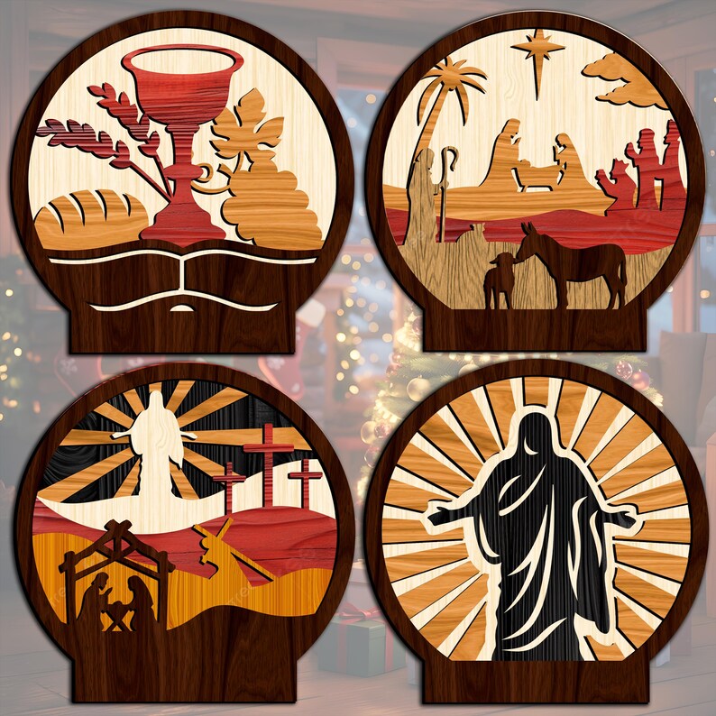 Decoración cristiana en capas para puesto - Imagen 4