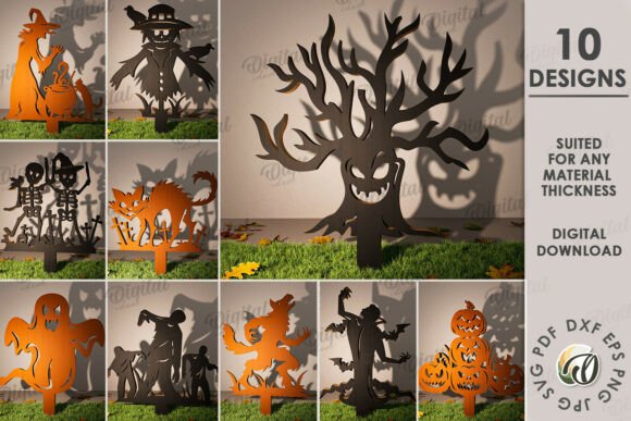 Paquete de decoraciones de sombras para exteriores de Halloween