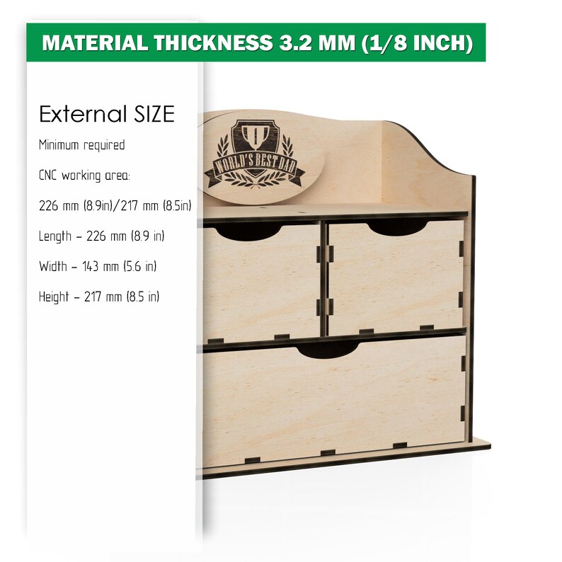 Pequeña cómoda de madera Almacenamiento de cajas - Imagen 2