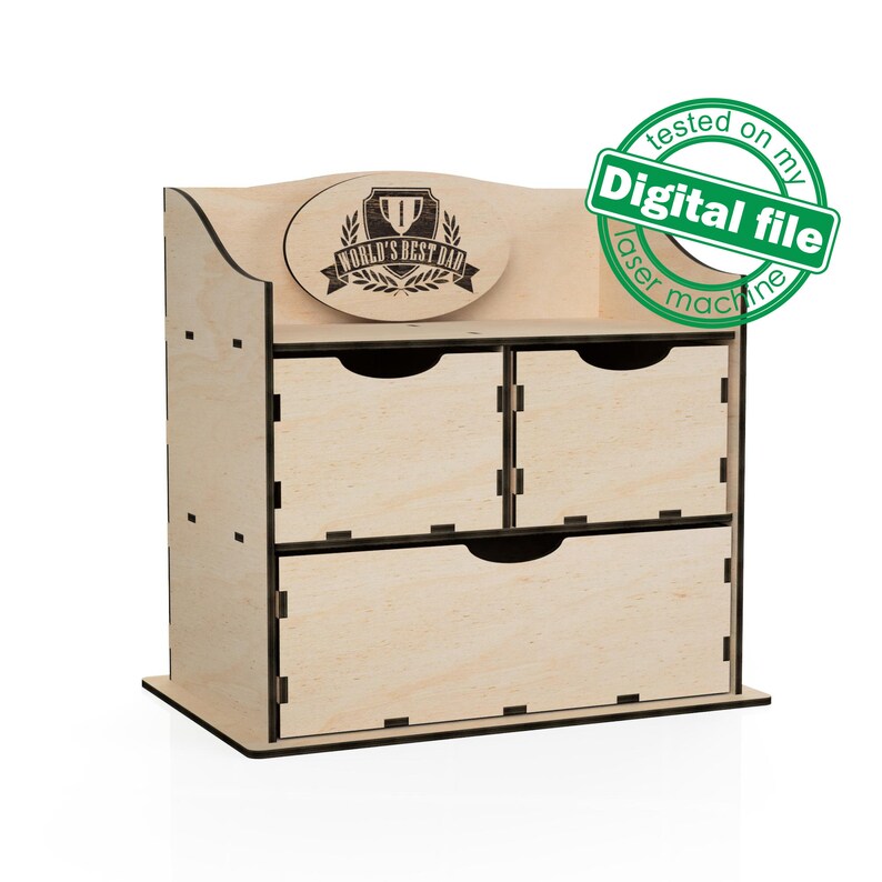 Pequeña cómoda de madera Almacenamiento de cajas - Imagen 3
