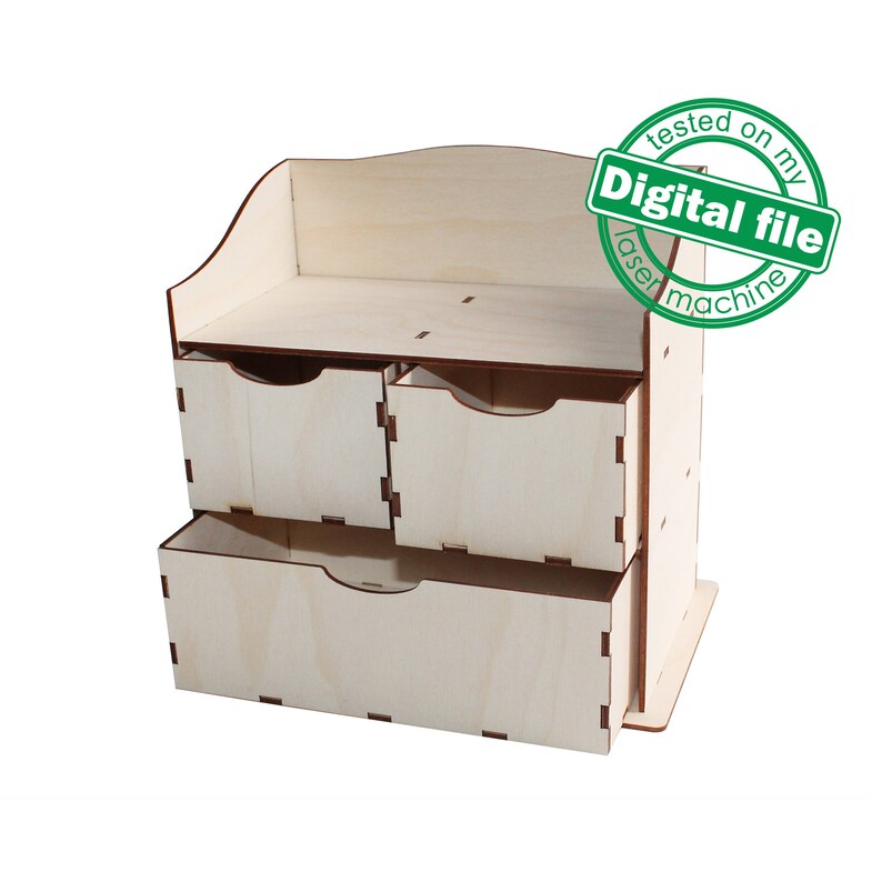 Pequeña cómoda de madera Almacenamiento de cajas - Imagen 4