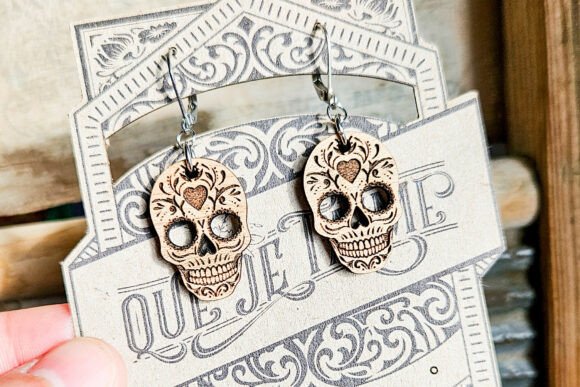 Pendientes de calavera de azúcar - Imagen 2