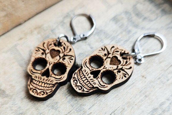 Pendientes de calavera de azúcar - Imagen 3